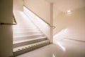 Stairways leading up or down with bright lights Royalty Free Stock Photo