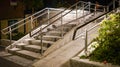 Stairways at night. Beautiful modern stairs in the big city.