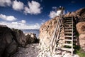 Stairways to little lighthouse at sweden coastline