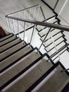 Stairwell fire escape in a modern building background. Royalty Free Stock Photo