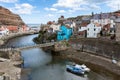 STAITHES, NORTH YORKSHIRE/UK - AUGUST 21 : High angle view of St