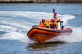 STAITHES, NORTH YORKSHIRE/UK - AUGUST 21 : RNLI lifeboat display