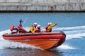 STAITHES, NORTH YORKSHIRE/UK - AUGUST 21 : RNLI lifeboat display