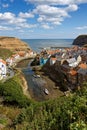 STAITHES, NORTH YORKSHIRE/UK - AUGUST 21 : View of Staithes Harbour North Yorkshire on August 21, 2010. Unidentified people Royalty Free Stock Photo