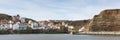 Staithes Yorkshire English seaside village and tourist destination panoramic view