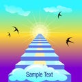 Staiway to heaven. Vector illustration with sample text Royalty Free Stock Photo