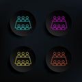 Stake holders dark badge color set icon. Simple thin line, outline vector of web icons for ui and ux, website or mobile