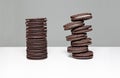Staked Oreo Cookies Tower Royalty Free Stock Photo