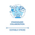 Stakeholder collaboration turquoise concept icon