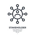 Stakeholder editable stroke outline icon isolated on white background flat vector illustration. Pixel perfect. 64 x 64
