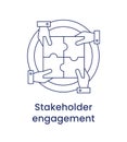 Stakeholder engagement icon, ESG Governance concept. Vector illustration isolated on a white background.