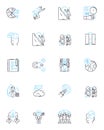 Stakeholder engagement linear icons set. Collaboration, Empowerment, Communication, Partnership, Feedback