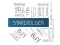 STAKEHOLDER - image with words associated with the topic STOCK EXCHANGE, word cloud, cube, letter, image, illustration Royalty Free Stock Photo