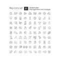 Stakeholder management and analysis linear icons set