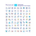 Stakeholder management and analysis RGB color icons set