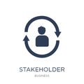 Stakeholder pensions icon. Trendy flat vector Stakeholder pensions icon on white background from business collection