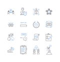 Stakeholder research line icons collection. Engagement, Insight, Analysis, Participation, Collaboration, Needs, Feedback Royalty Free Stock Photo