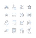 Stakeholder research line icons collection. Engagement, Insight, Analysis, Participation, Collaboration, Needs, Feedback