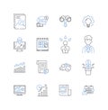 Stakeholder resources line icons collection. Collaboration, Engagement, Communication, Relationship, Advocacy