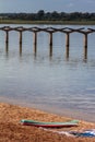 Stakes on the roof of the old railway station that was flooded by the dam of a Hydroelectric Plant on the ParanÃÂ¡ River, Royalty Free Stock Photo