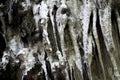 Stalactite cave wall, abstract stone wall