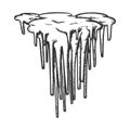 Stalactite Decorative Shape Monochrome Vector