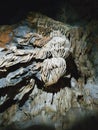 Stalactite formations inside Cave of the Lakes, Spilaio ton Limnon, in Kalavrita region, Greece. Royalty Free Stock Photo