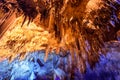 Stalactite stalactites with color lighting Royalty Free Stock Photo