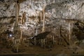 Stalactite and stalagmit mineral formation in a cave Royalty Free Stock Photo