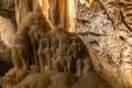 Stalactite and stalagmit mineral formation in a cave Royalty Free Stock Photo