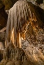 Stalactite and stalagmit mineral formation in a cave Royalty Free Stock Photo