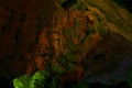 Stalactite and stalagmite formations in a limestone cave of Halong Bay Royalty Free Stock Photo