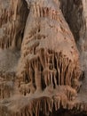 Stalactite and stalagmite of Postojna Cave. Royalty Free Stock Photo