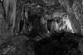 Stalactite stone cave monochrome