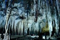Stalactite wall in Kao Bin caves Royalty Free Stock Photo