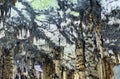 Stalactites inside the cave, interior Royalty Free Stock Photo