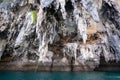 Stalactites from limestone mountains by the sea Royalty Free Stock Photo