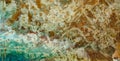 Stalactites and rock formations on the ceiling of the grotto t