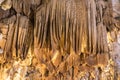 stalactites and stalagmites in a cave at Chiangdao cave temple,