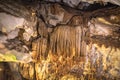 stalactites and stalagmites in a cave at Chiangdao cave temple,