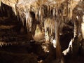 The Stalactites, stalagmites and columns at Luray Caverns Virginia Royalty Free Stock Photo