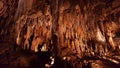 Stalactites, stalagmites and columns in Luray Caverns, Virginia Royalty Free Stock Photo