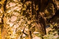 Stalactites and stalagmites in Dirou Cave, Greece