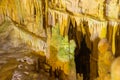 Stalactites and stalagmites in Dirou Cave, Greece