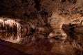 Stalactites and Stalagmites in Luray Caverns, Virginia, USA Royalty Free Stock Photo