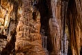 Stalactites and Stalagmites in Luray Caverns, Virginia, USA Royalty Free Stock Photo