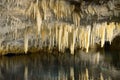 Stalactites in an underground cavern Royalty Free Stock Photo