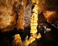 A Stalagmite and Column in Carlsbad Caverns Royalty Free Stock Photo