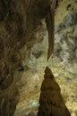 Stalagmite and stalactite, Big Room, Carlsbad Caverns National Park, New Mexico, United States of America Royalty Free Stock Photo