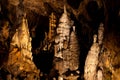 Stalagmites flowstones cave Royalty Free Stock Photo